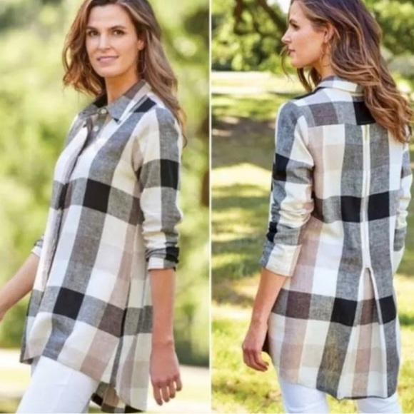 Soft Surroundings Tops - Soft Surroundings Carreaux plaid top Medium